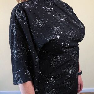 Topshop black blouse with star print, UK size 12 (US size 8)